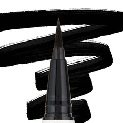 ColourPop BFF Liquid Liner Numero Uno drawing bold, jetβblack swatches, feltβtip pen delivering precise, smudgeβresistant lines against a white backdrop, ideal for sharp wings and everyday definition.