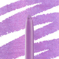 Azabu-Juban crème gel liner pencil draws glittery lavender-lilac swatches, highlighting its creamy, precise tip and metallic sparkle; ColourPop Crème Gel Liner shade shown on a white backdrop for texture and payoff.