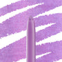 Azabu-Juban crème gel liner pencil draws glittery lavender-lilac swatches, highlighting its creamy, precise tip and metallic sparkle; ColourPop Crème Gel Liner shade shown on a white backdrop for texture and payoff.
