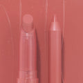 Perfect Duo ColourPop Lippie Stix + Pencil Set with creamy Lippie Stix and matching lip pencil standing side by side, showcasing a warm rosy nude shade against a glossy swatched background for precise lining and smooth color payoff.