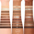 Going Coconuts ColourPop Shadow Palette swatched on three arms - light, medium, and deep skin - showing nine neutral mattes and shimmers: Shredded, Palm Reader, Coolada, Lovely Bunch, Coco Crush, Shell Yeah, Get Crackin’, Da Coco, Nutty.
