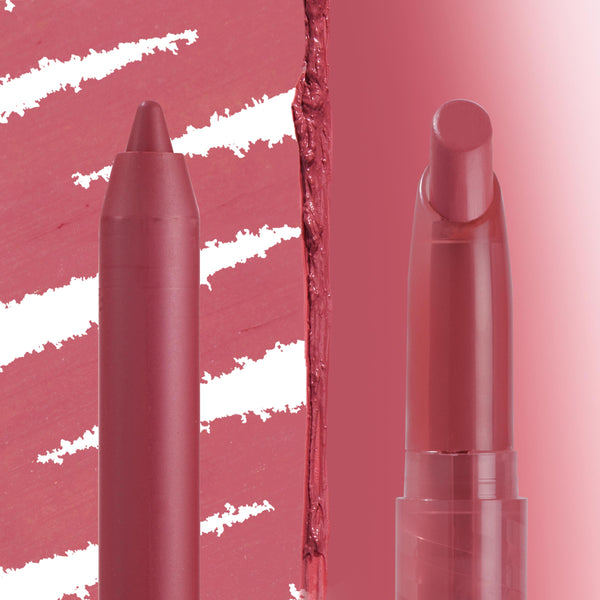 Got Pink? ColourPop Lippie Stix + Pencil Set - dusty rose lip liner and matching bullet lipstick stand side by side with creamy swatches, showcasing smooth pigment and slim twist-up packaging on a pink backdrop.
