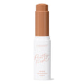 ColourPop Pretty Fresh Tinted Foundation Balm in Dark 18 - twist-up stick stands open with the warm deep shade bullet extended, housed in a white tube with peach lettering against a clean white background.