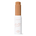 ColourPop Pretty Fresh Tinted Foundation Balm in Medium Dark 16, stick bullet extended from a white tube with rose-gold lettering, standing upright with cap off against a clean white background.