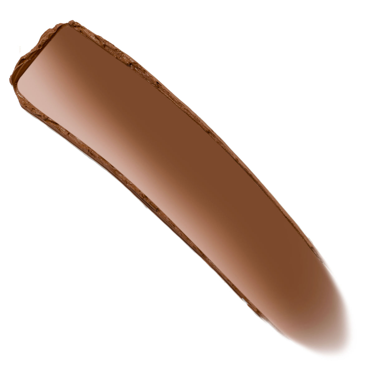 Shell Beach shade of ColourPop Bronzer Stix creating a single smooth swipe of warm tan-brown cream with a satin finish, shown as an inline swatch on a clean white background.