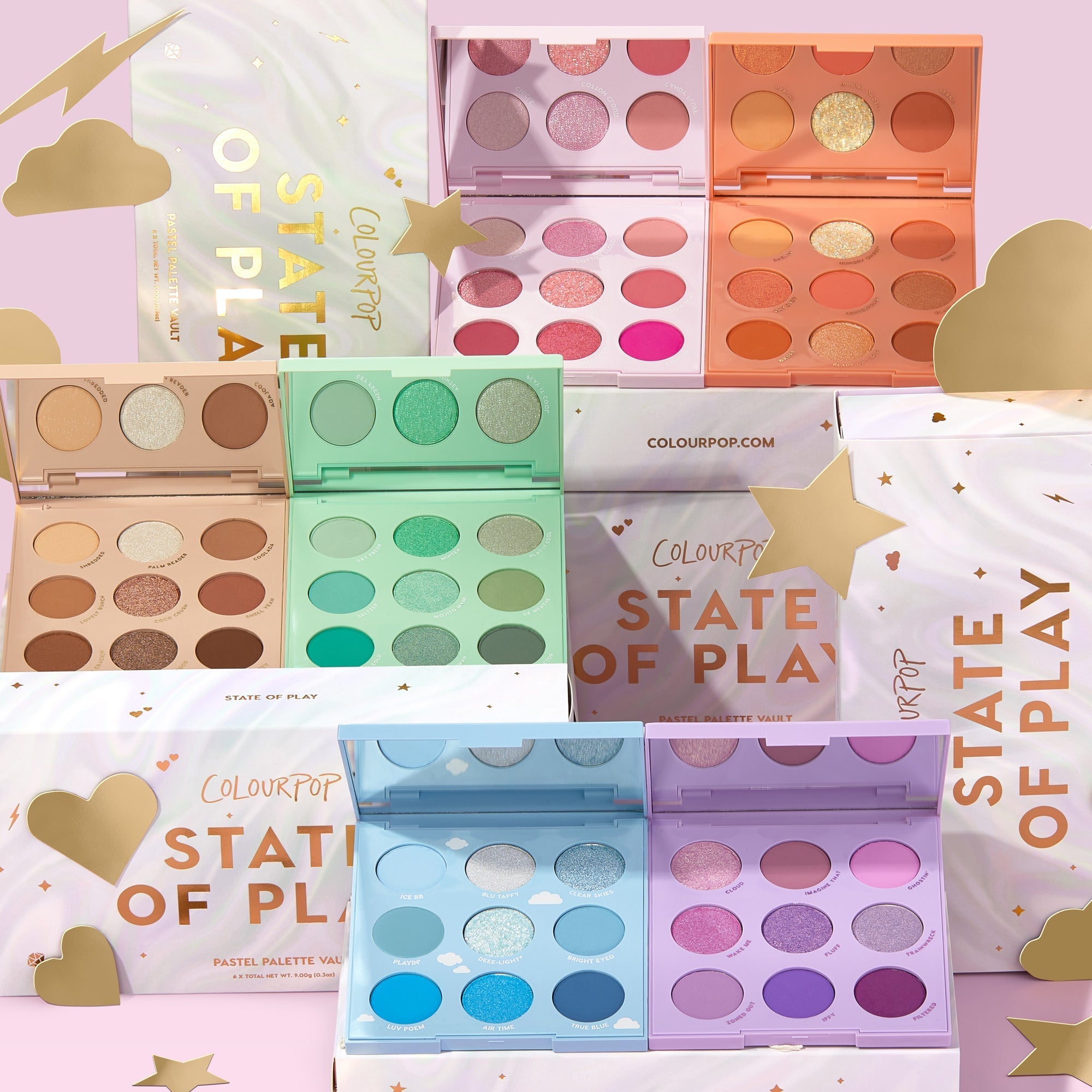 New outlet Colourpop STATE OF PLAY 5 Pastel Eyeshadow Palette Vault!