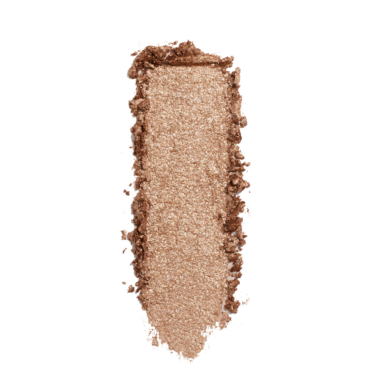 Shimmery champagne-beige eyeshadow swatch streaks vertically, showing the creamy metallic finish of ColourPop A Little Quarky Super Shock Shadow against a clean white background.