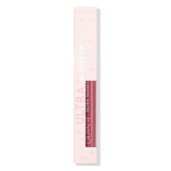 ColourPop Ultra Glossy Lip in All Me, a pink‑mauve lip gloss, shown in a pastel pink box with star accents and a clear window revealing the tube, vertical ULTRA GLOSSY branding, photographed on a clean white background.
