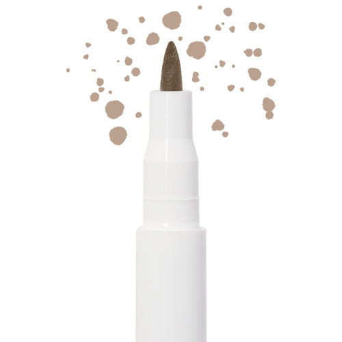 soft brown freckle pen with bronze cap on a white background