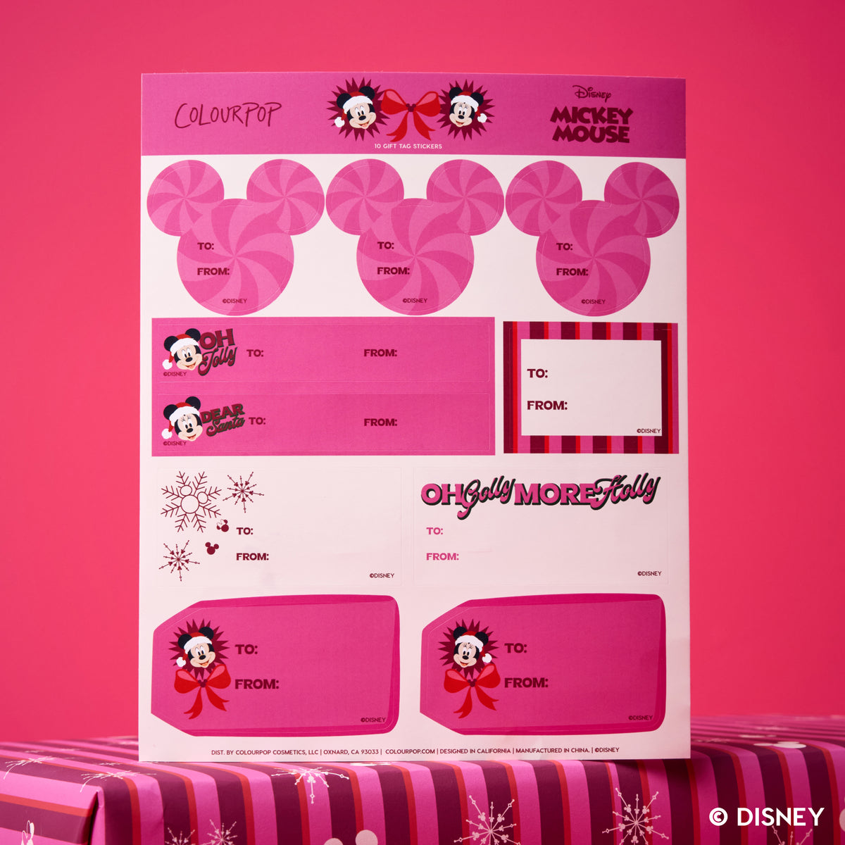 Mickey and Minnie Mouse Gift Tag Sticker Sheet