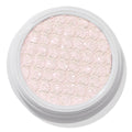 Colourpop Mountain Lion Super Shock Shadow, a pale icy pink shimmer eyeshadow with a metallic, glittery finish and signature bouncy, honeycomb texture in a round white single-pan pot on a white background.