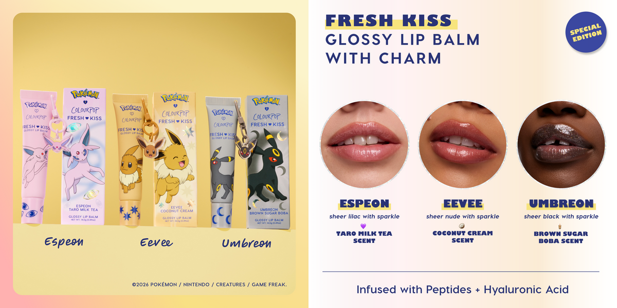 Shop Daybreak and Moonlight | Pokémon Fresh Kiss Trio Balm by ColourPop®