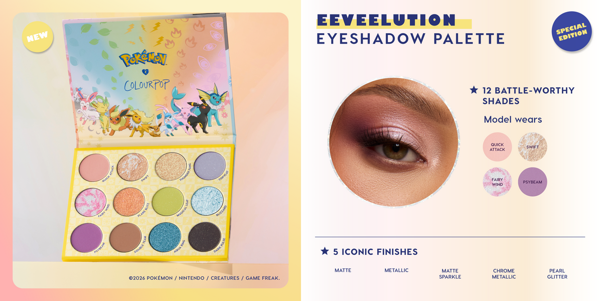 Shop Eeveelution | Pokémon Eyeshadow Palette by ColourPop®