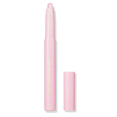Colourpop Disco Disco Shadow Stix eye crayon standing upright with cap off, revealing a shimmering light pink cream eyeshadow tip, shown on a white background for a clean, minimal product shot.