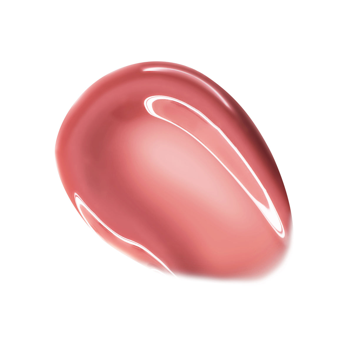 Glossy rose-pink swatch gleaming with high-shine, showcasing the sheer finish of ColourPop So Juicy Plumping Glossy Lip Oil in Hits Diff, displayed on a clean white background.