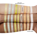 Aura & Out pastel Yellow, chartreuse, and mint Eyeshadow Palette arm swatches