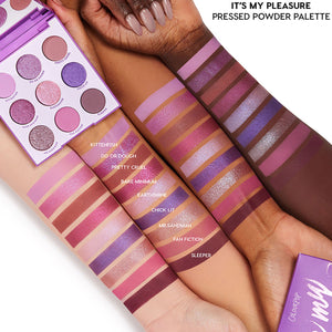 ColourPop It's My Pleasure purple 9-pan shadow palette swatches
