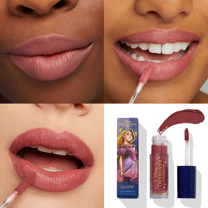 ColourPop Disney Flynn Lux Velvet Liquid Rose Plum Lipstick Lip Swatch