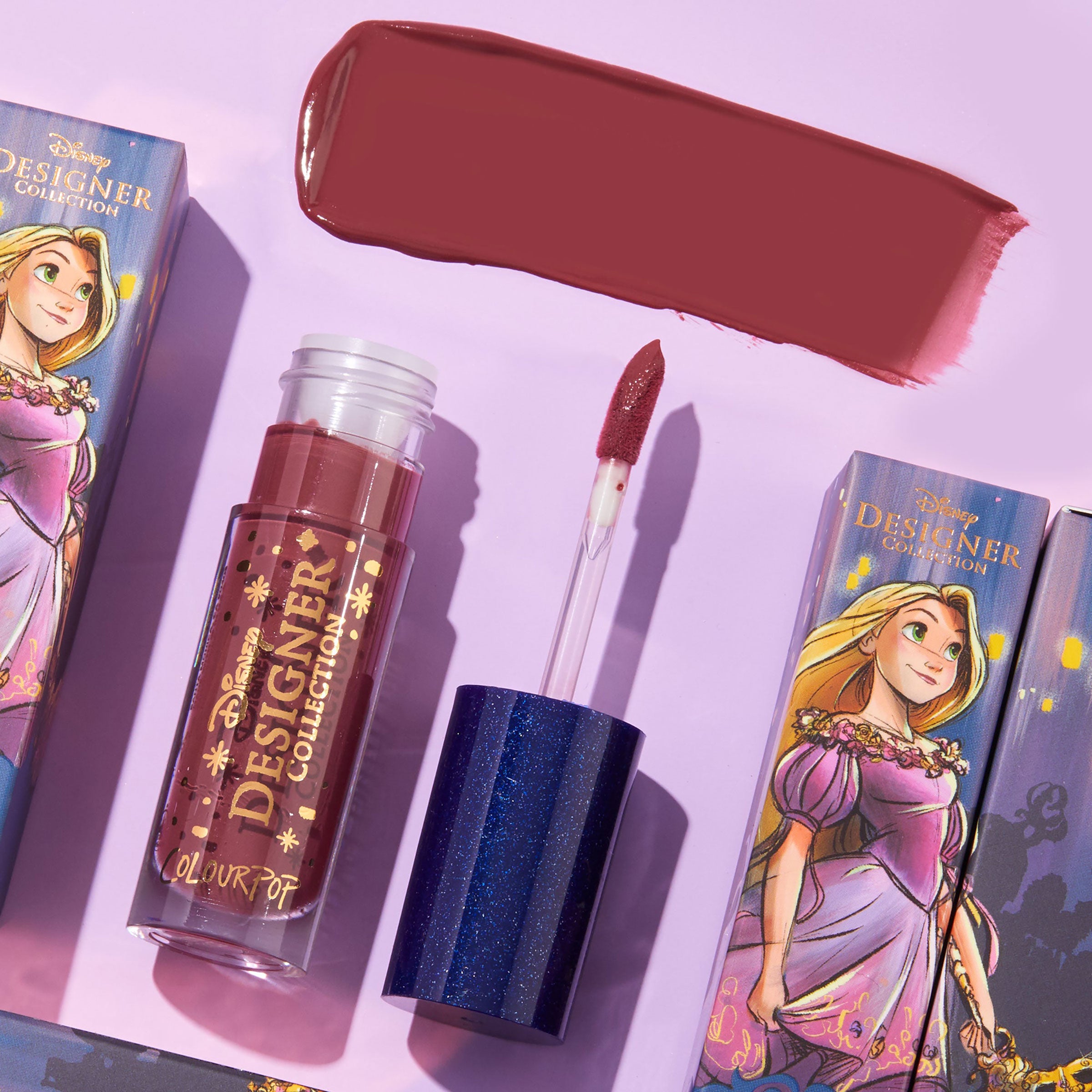 ColourPop Disney Flynn Lux Velvet Liquid Rose Plum Lipstick with Swatch