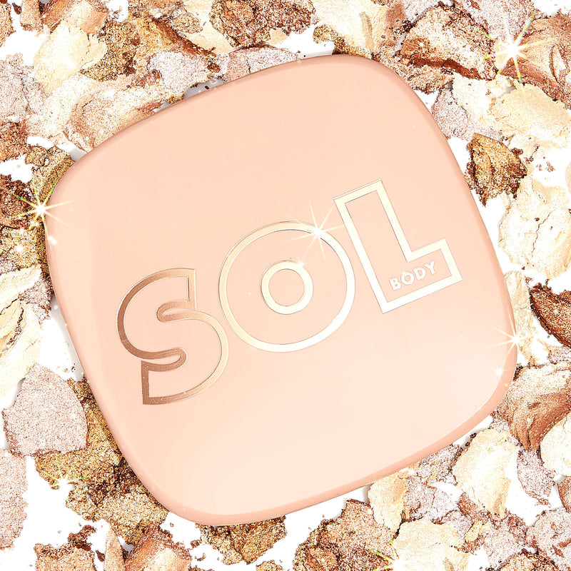 SOL Body Platinum ivory gold with highlights of silver pearl body shimmer powder