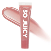 ColourPop Small Talk mid-toned pink So Juicy plumping lip gloss with silver pinpoints with swatch