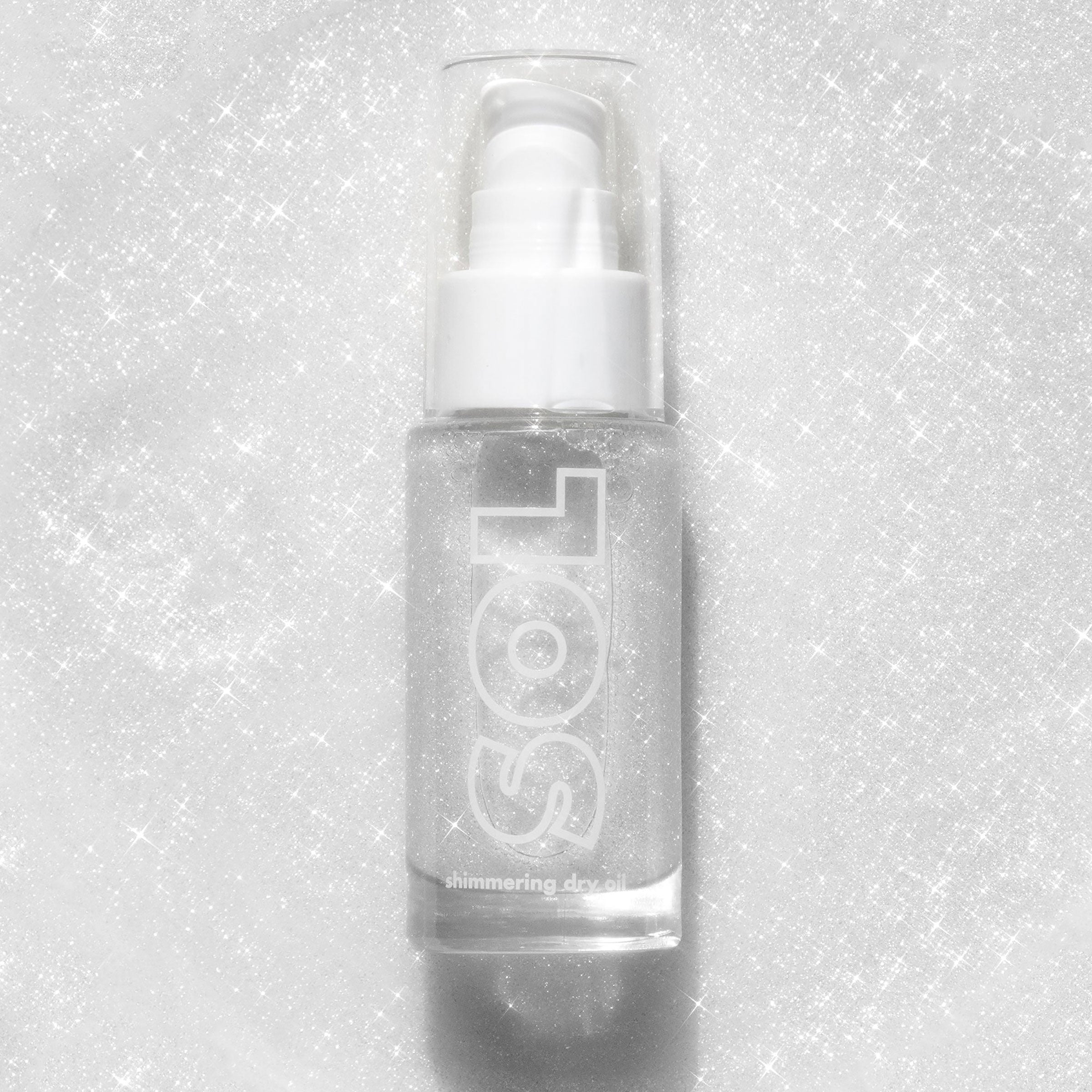Sterling Silver SOL Body Mini Shimmering Dry Oil a vivid true silver with pinpoints of silver pearl