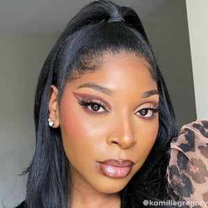 ColourPop Sweet Roll warm bronze and red blush quad on influencer Kamille Gregory