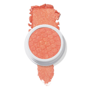 ColourPop bright warm coral with gold 'Chirp' super shock shadow