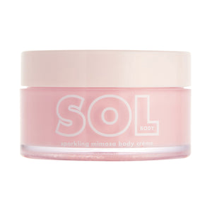SOL Body Sparkling Mimosa Body Crème – This moisture-rich crème locks in hydration with its luxurious, plush texture, leaving skin hydrated with a healthy glow.