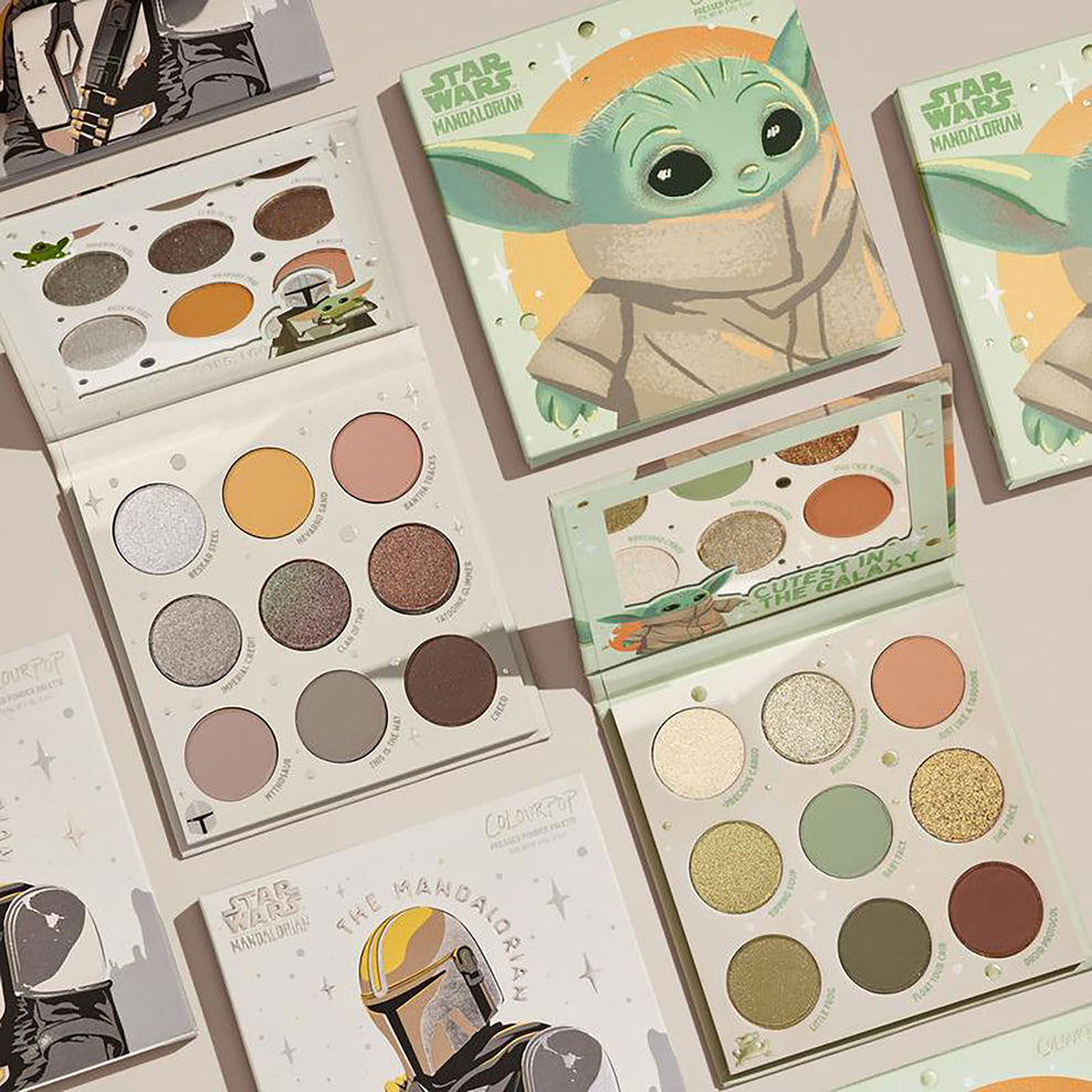 ColourPop Disney Star Wars The Mandalorian and The Child Collection shadow palettes