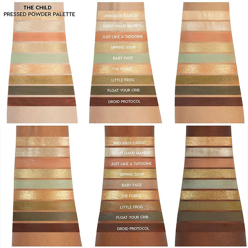 ColourPop Disney Star Wars The Mandalorian and The Child Collection The child palette swatches