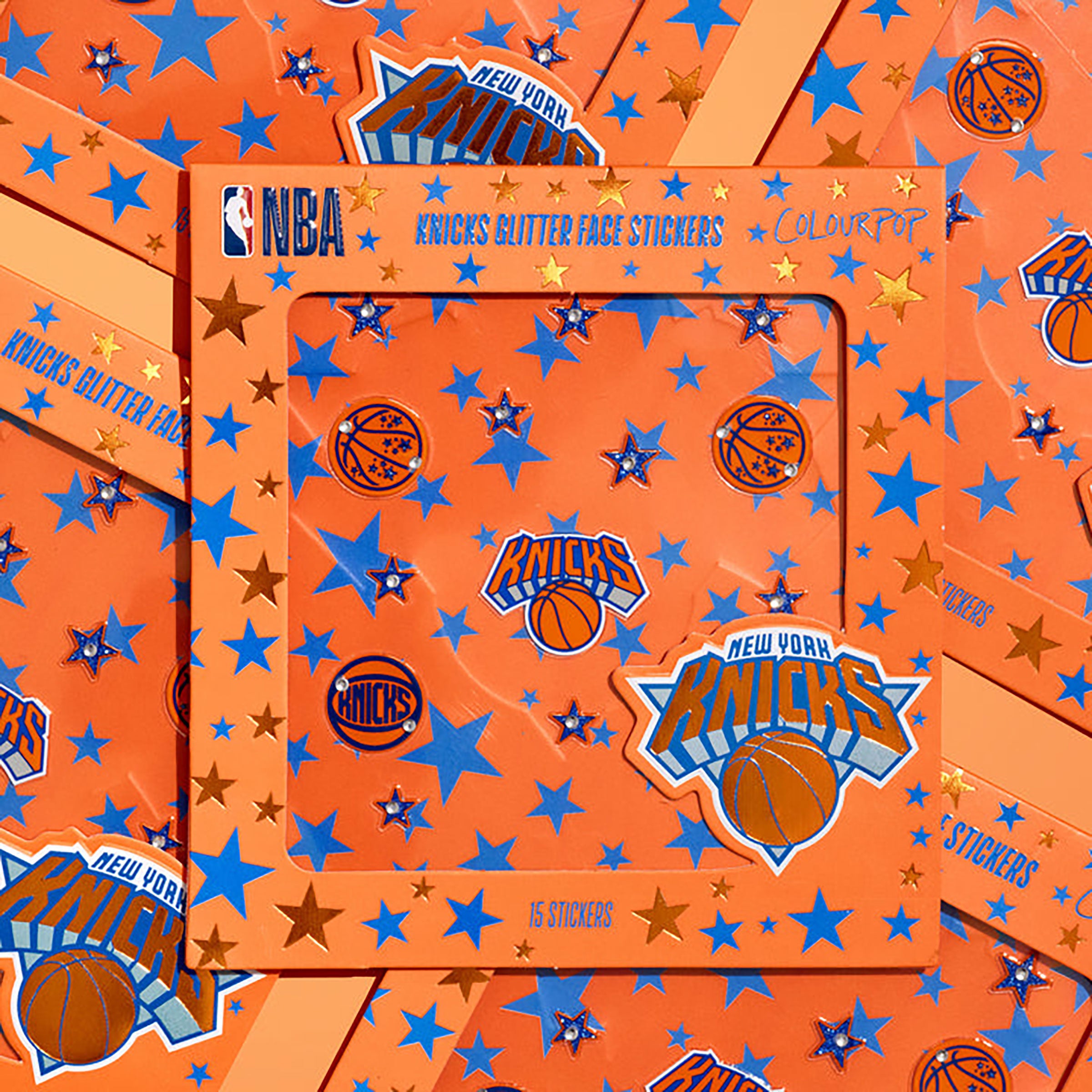 ColourPop and NBA New York Knicks face stickers