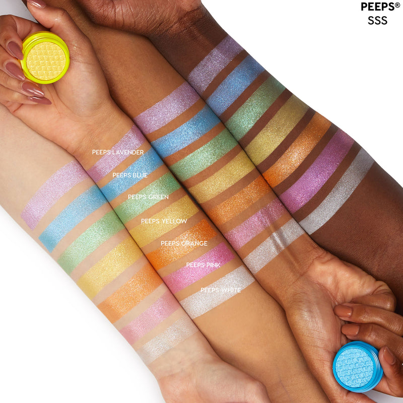 ColourPop x PEEPS® Collection super shock shadow swatches