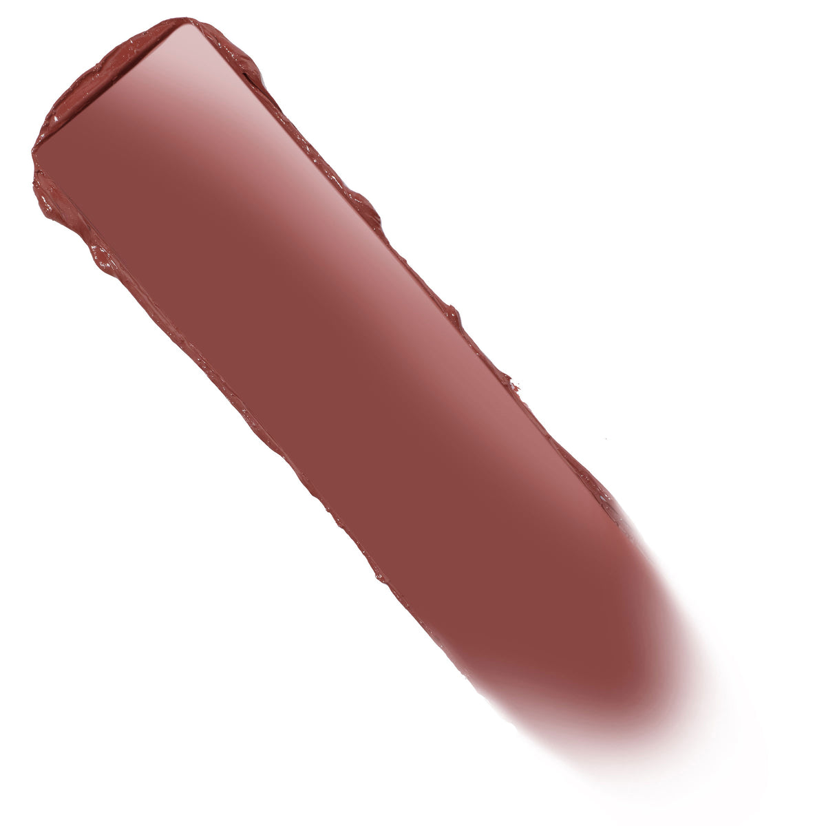 Toasty ColourPop Lippie Stix swatch sweeps diagonally across a white background, revealing a creamy warm rosy-brown nude lip color with a smooth satin finish, highlighting the Lippie Stix pigment and texture.