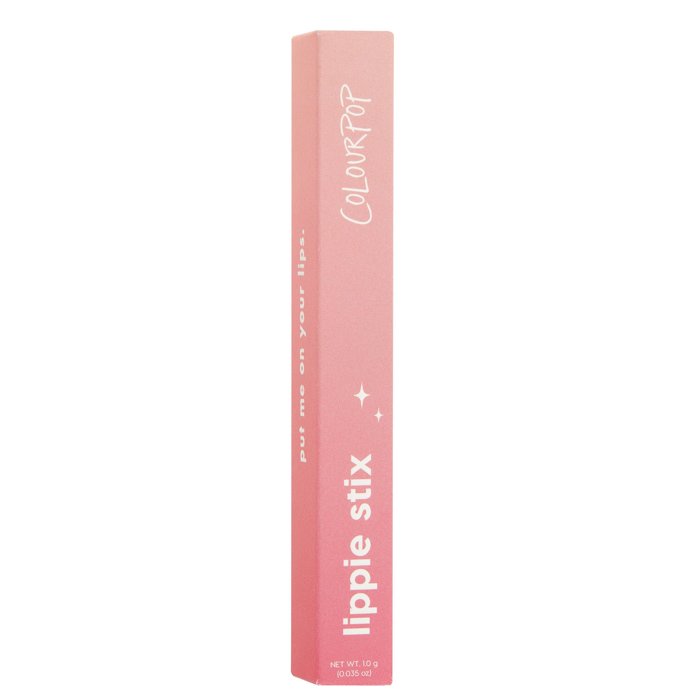 ColourPop Lippie Stix in Daytrip a vivid coral pink packaging
