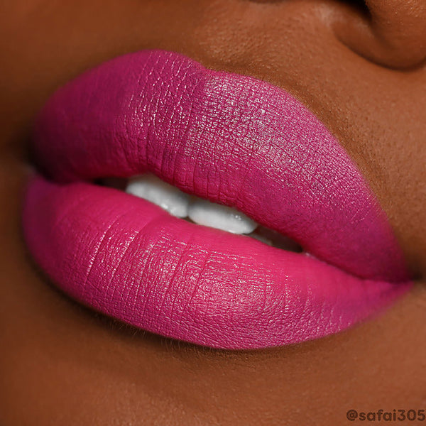 ColourPop Lippie Pencils in Heart On, a magenta shade on lip