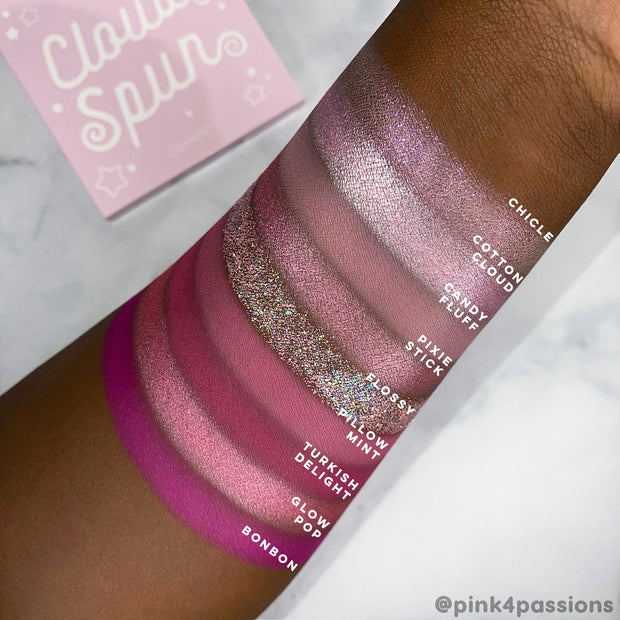 ColourPop Cloud Spun cotton candy pank 9-pan shadow palette arm swatches