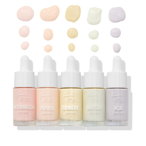 Head in the Clouds Mini Face Milk Kit includes Watermelon, Papaya, Turmeric, Matcha, and Acai Facial Moisturizers