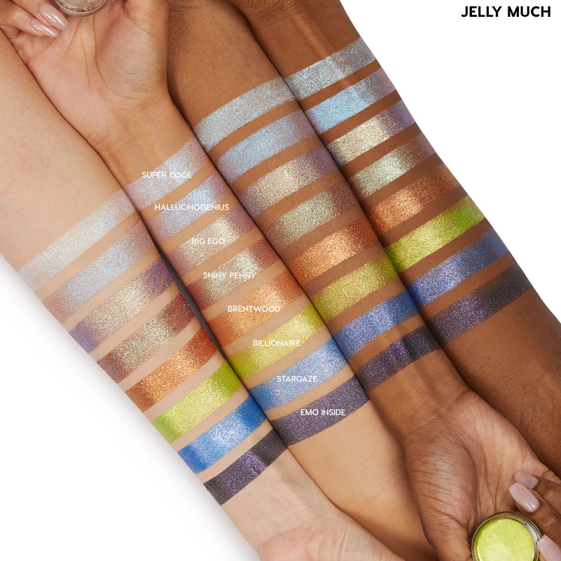Big Ego Jelly Much Shadow swatches on arm