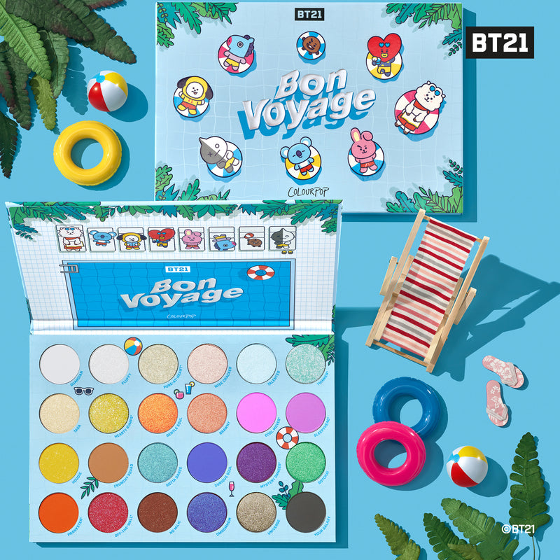 Colourpop BT21 bon voyage palette. Stay cool this summer with our BT21 pressed powder palette! 🕶️