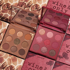 ColourPop Wild for Wine set featuring a 9-pan palettes Wild Child, a saturated chocolate palette, and Wine & Only, a cheers worthy burgundy palette