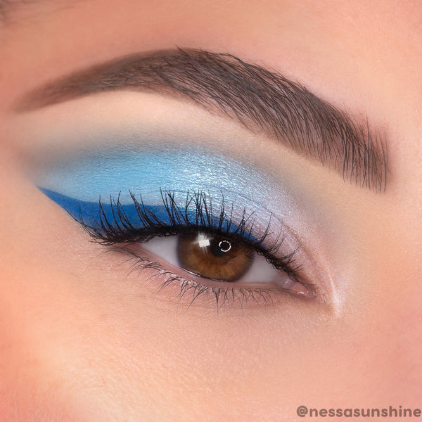 ColourPop Sky High True Blue liquid liner on @nessasunshine